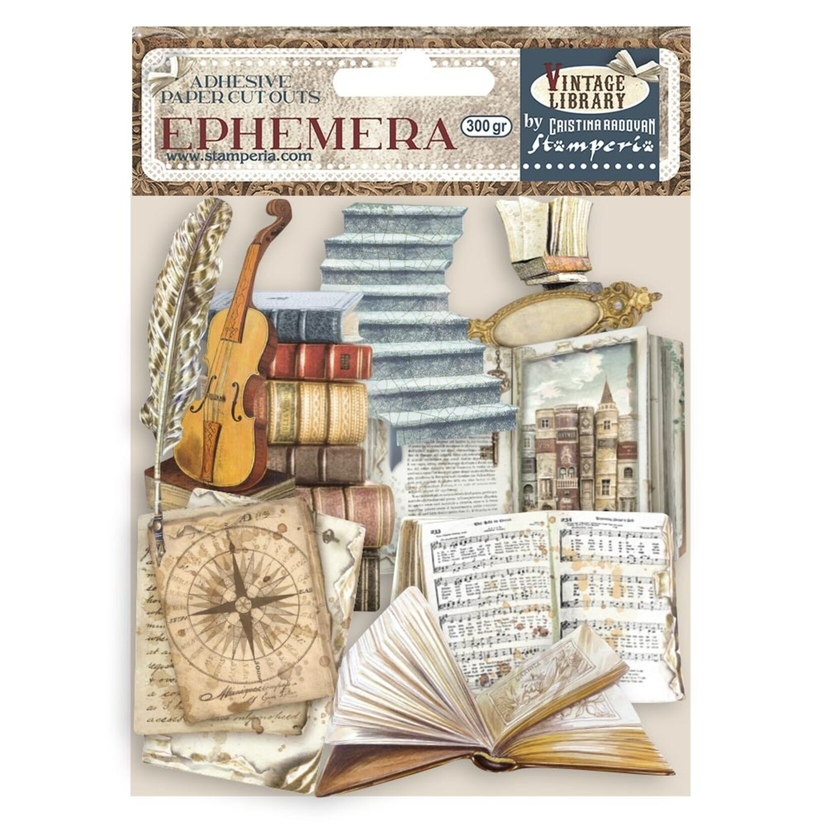 EPHEMERA STAMPERIA PACK VINTAGE LIBRARY