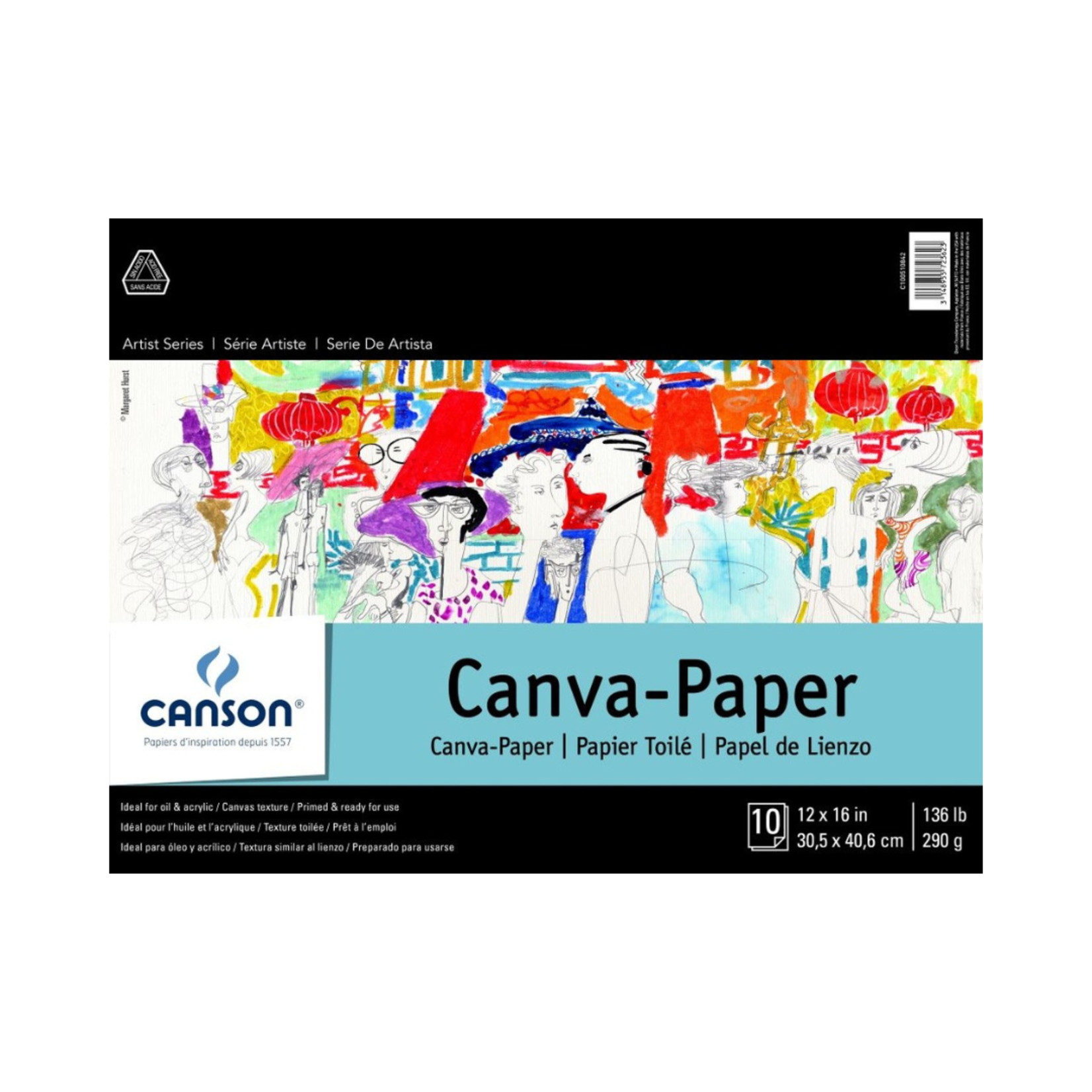 CANSON CANSON CANVAS PAPER PAD 12X16 10/SHT
