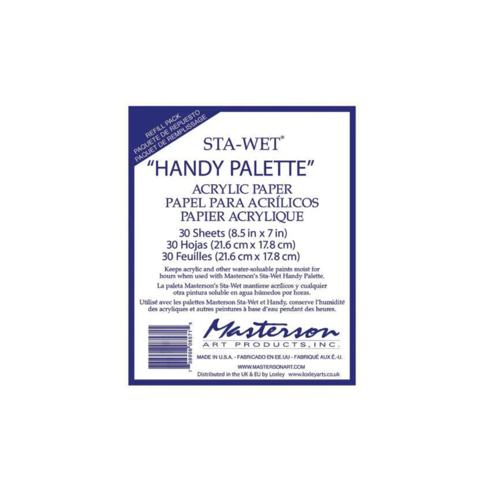 STA-WET HANDY PALETTE PAPER 8.5X7" 30/SHT