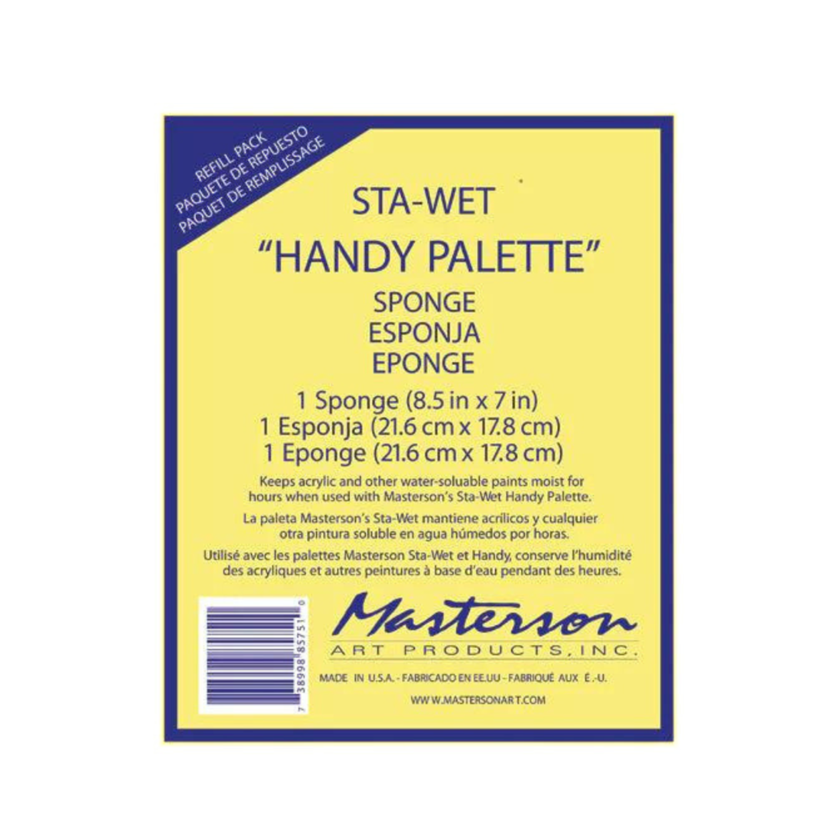 STA-WET HANDY PALETTE SPONGE REFILL 8.5X7" 1/PK