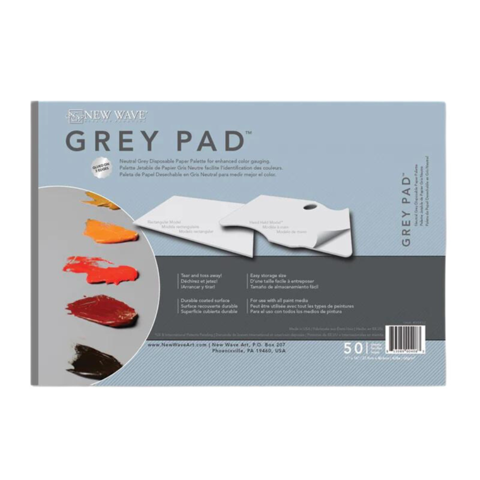 NEW WAVE DISPOSABLE PALETTE PAPER PAD 11X16 GREY