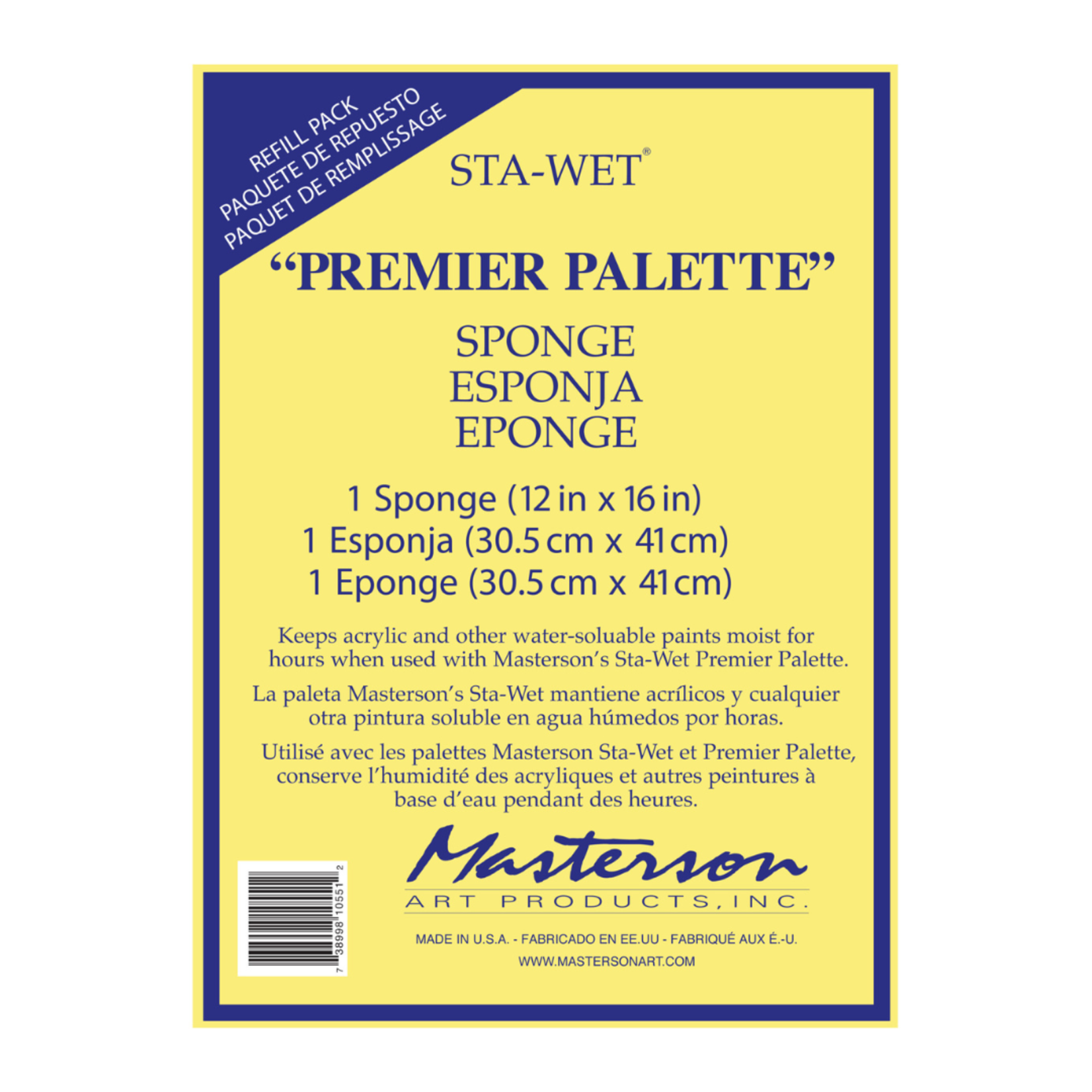 STA-WET PREMIER PALETTE SPONGE REFILL 12X16" 1/PK