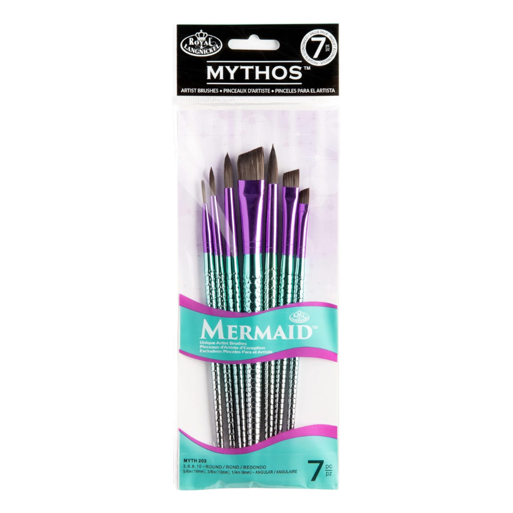 MYTHOS MERMAID BRUSH SET ANGLE/ROUND 7PC