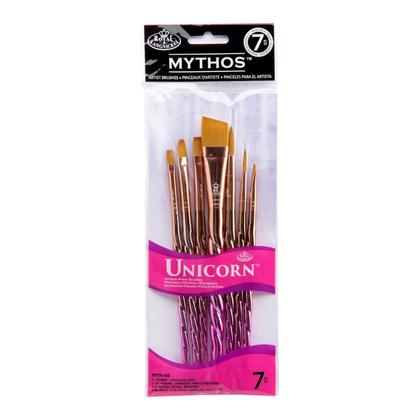 MYTHOS UNICORN BRUSH SET ANGLE VARIETY 7PC