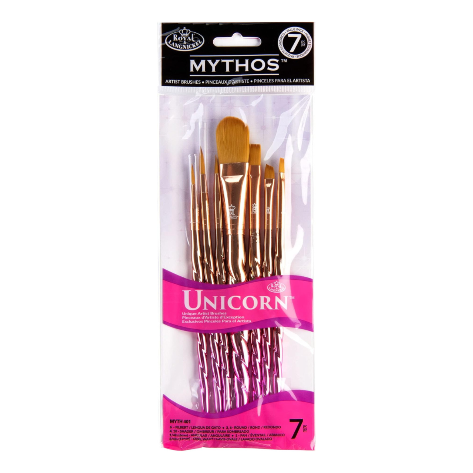 MYTHOS UNICORN BRUSH SET OVAL WASH VARIETY 7PC