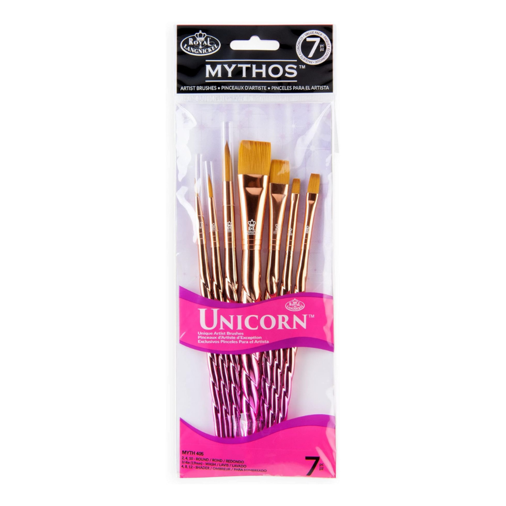 MYTHOS UNICORN BRUSH SET ROUND/SHADER 7PC