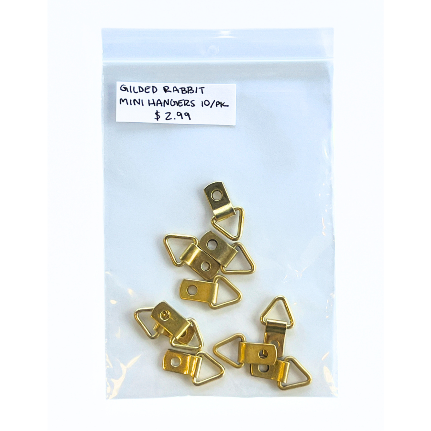 GILDED RABBIT D RING HANGERS MINI 10/PACK