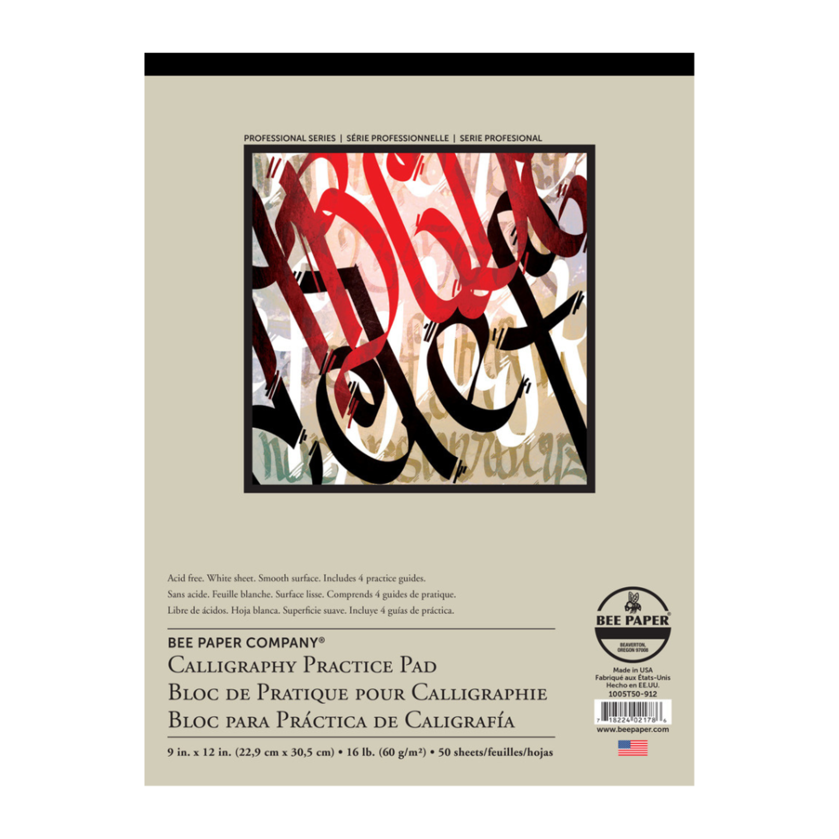 BEE PAPER BEE PAPER CALLIGRAPHY PRACTICE PAD 9X12 WHITE  50SHT