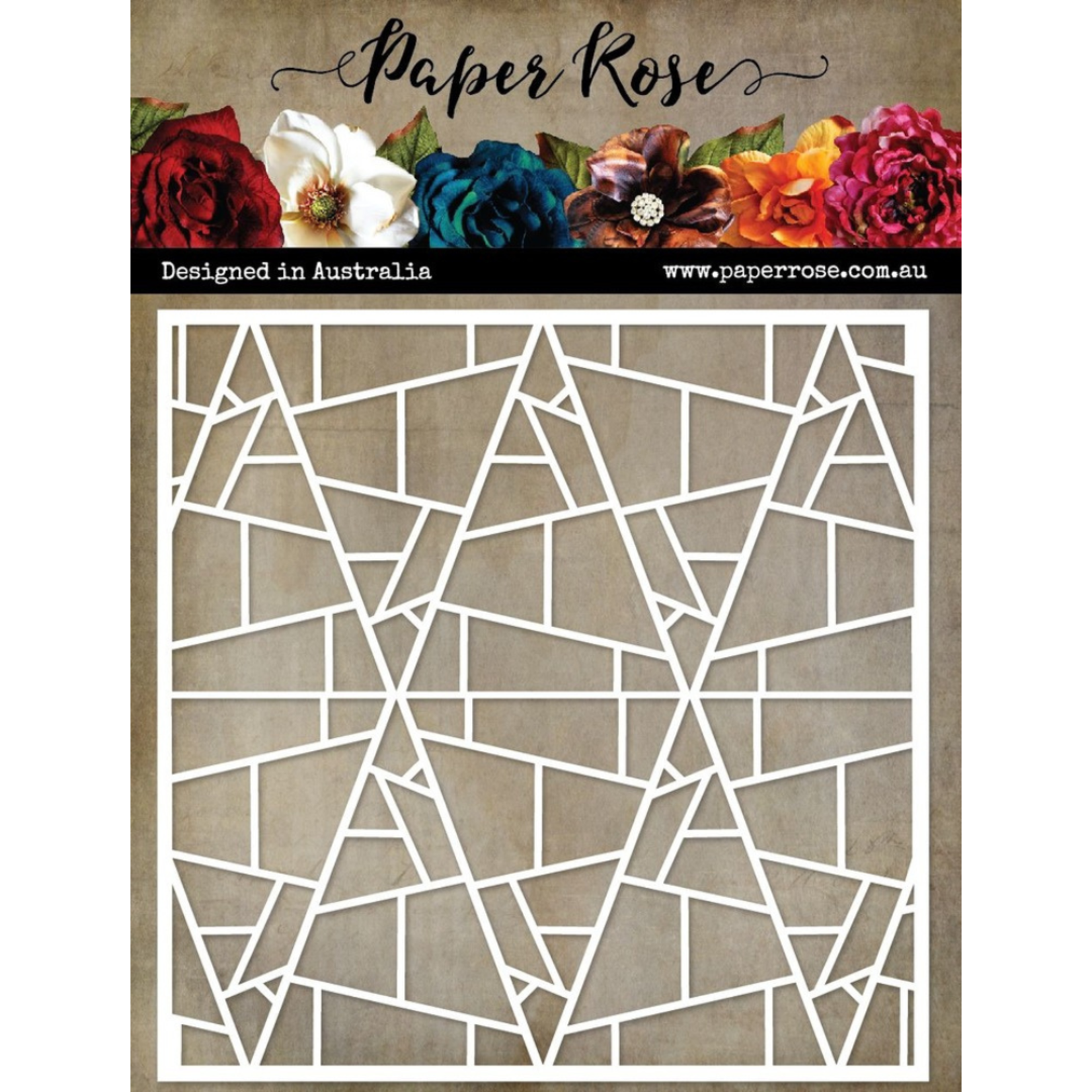 PAPER ROSE MEDIA STENCIL 6X6 ABSTRACT TREES