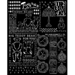 STAMPERIA MEDIA STENCIL 8X10" BROCANTE ANTIQUES - TEDDY BEAR