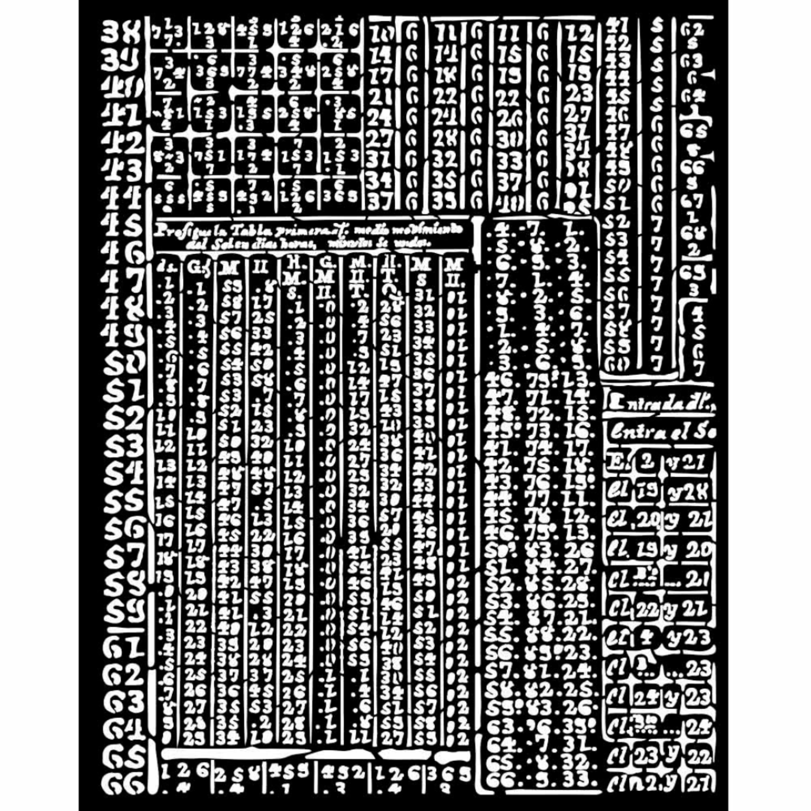 STAMPERIA MEDIA STENCIL 8X10" FORTUNE - HIEROGLYPHIC