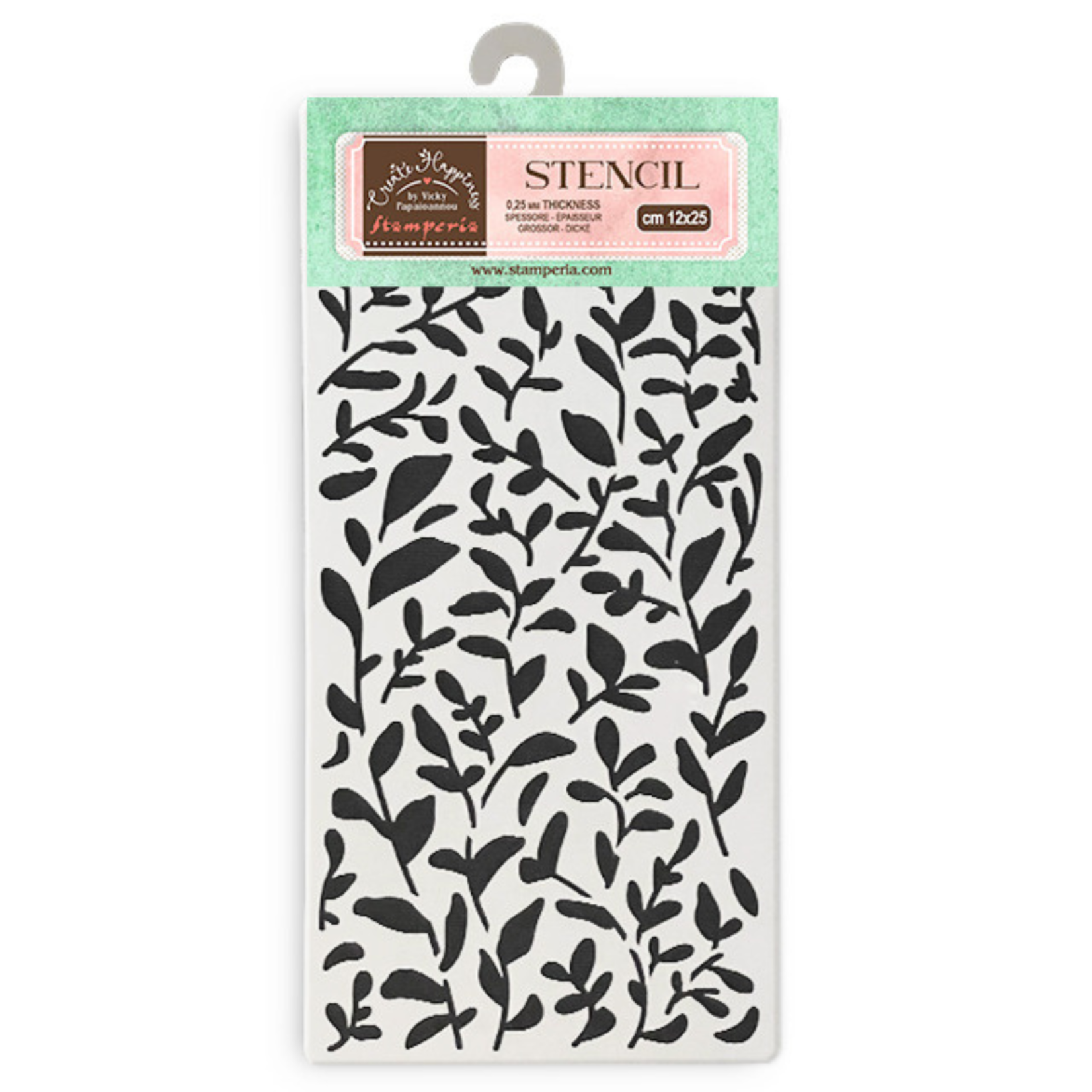 STAMPERIA MEDIA STENCIL 5X10" SECRET DIARY - LEAVES PATTERN