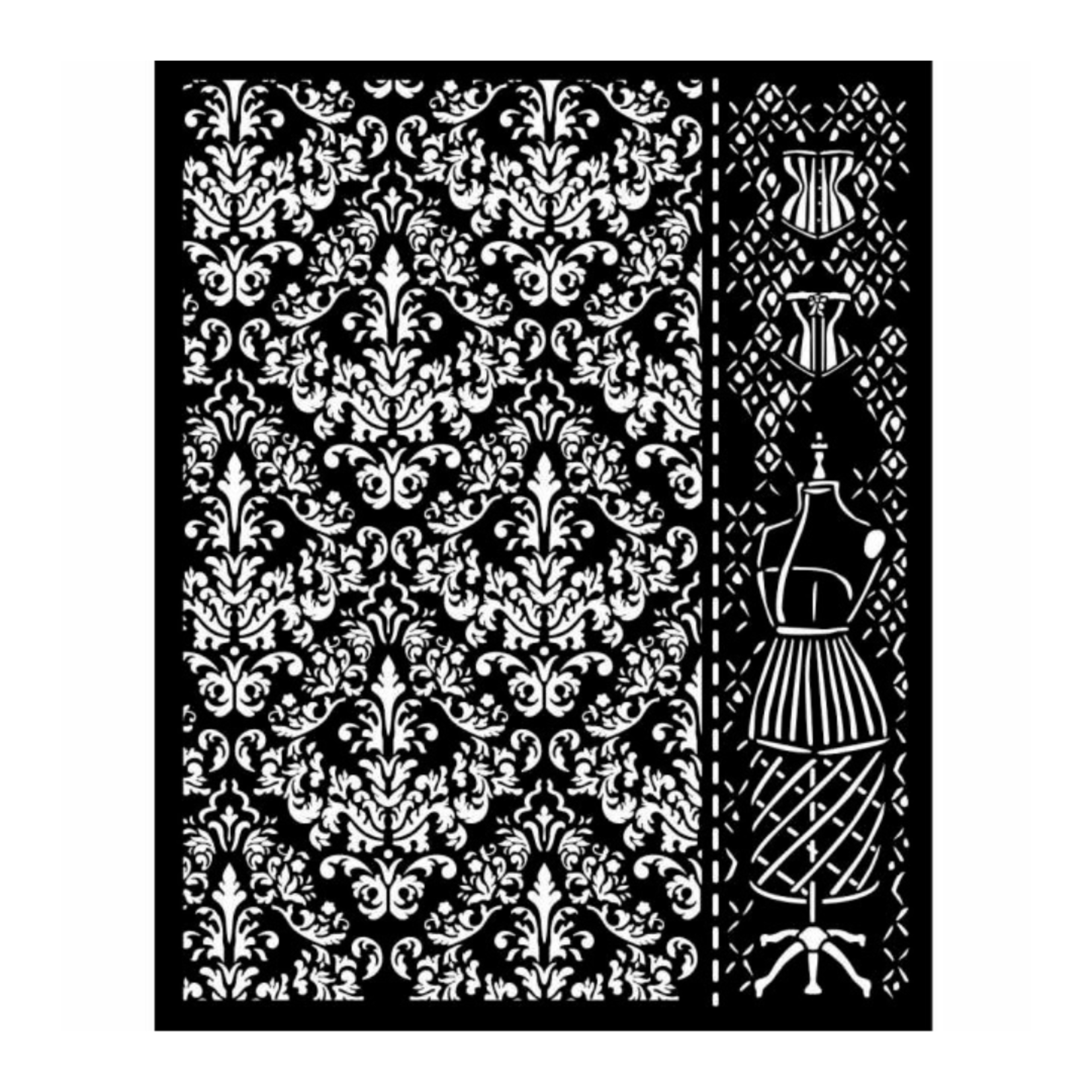 STAMPERIA MEDIA STENCIL 8X10" BROCANTE ANTIQUES - MANNEQUIN