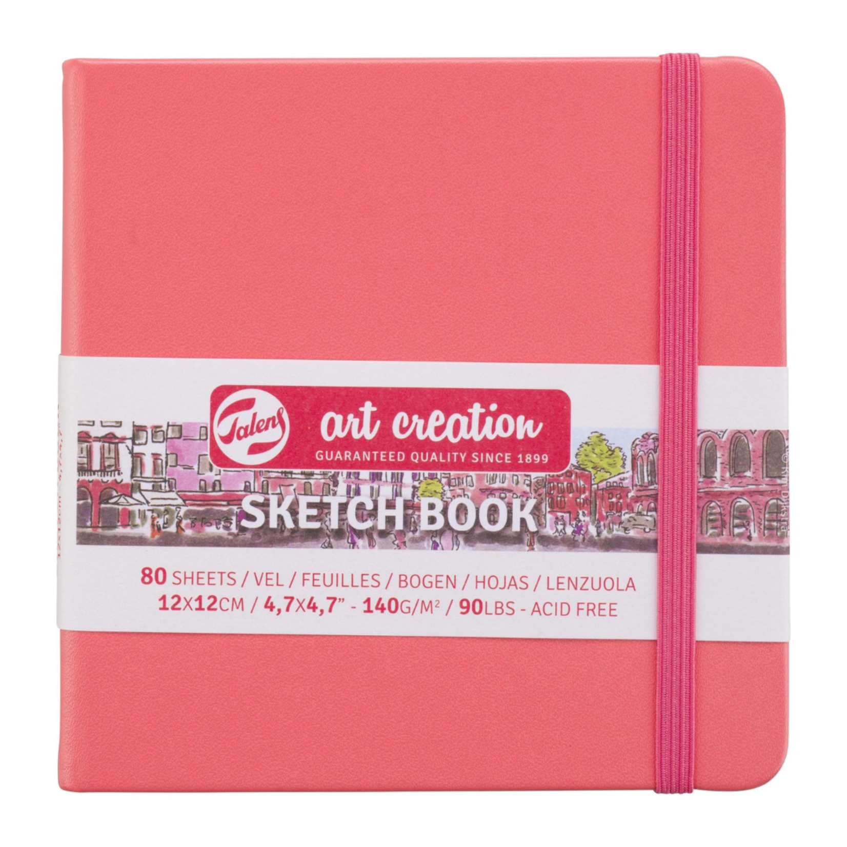 ROYAL TALENS TALENS ART CREATION SKETCHBOOK 4.7X4.7" CORAL RED