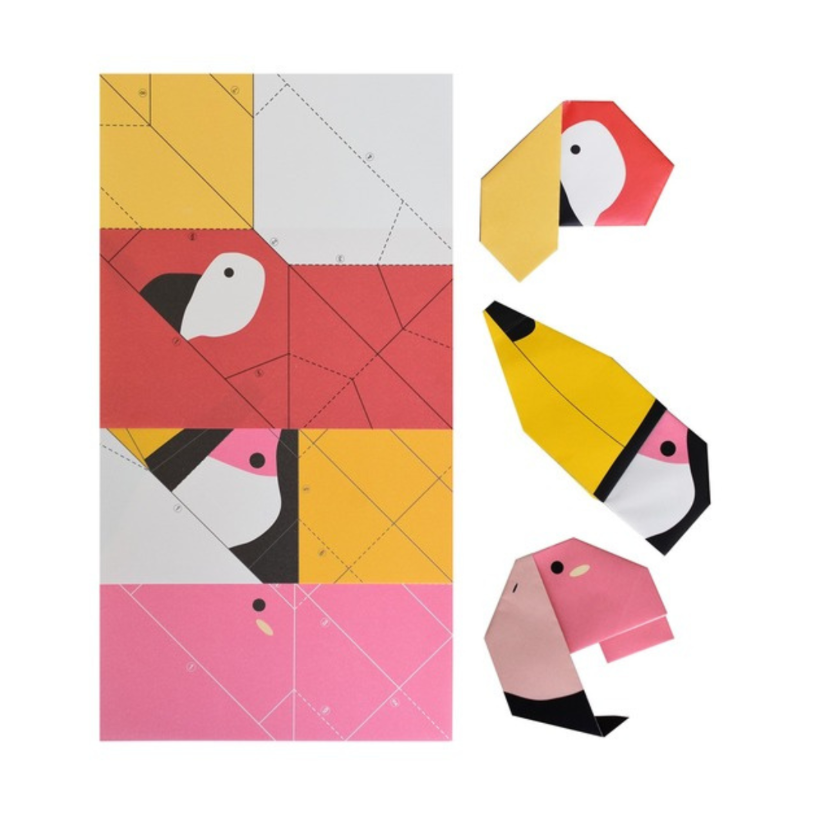 YASUTOMO YASUTOMO ORIGAMI PAPER 5 7/8" FINGER PUPPETS BIRDS 12/SHEETS