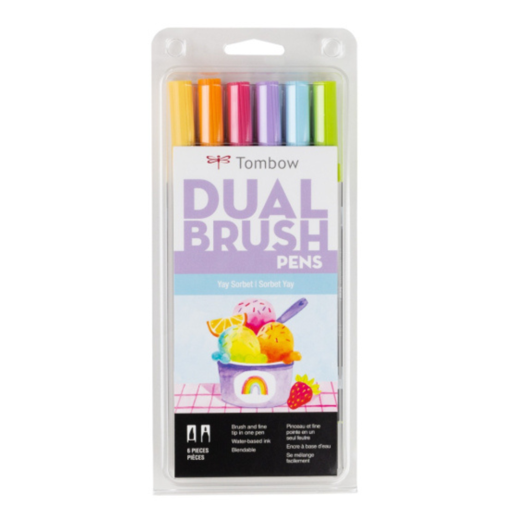 TOMBOW TOMBOW DUAL BRUSH MARKER PEN SET/6 YAY SORBET
