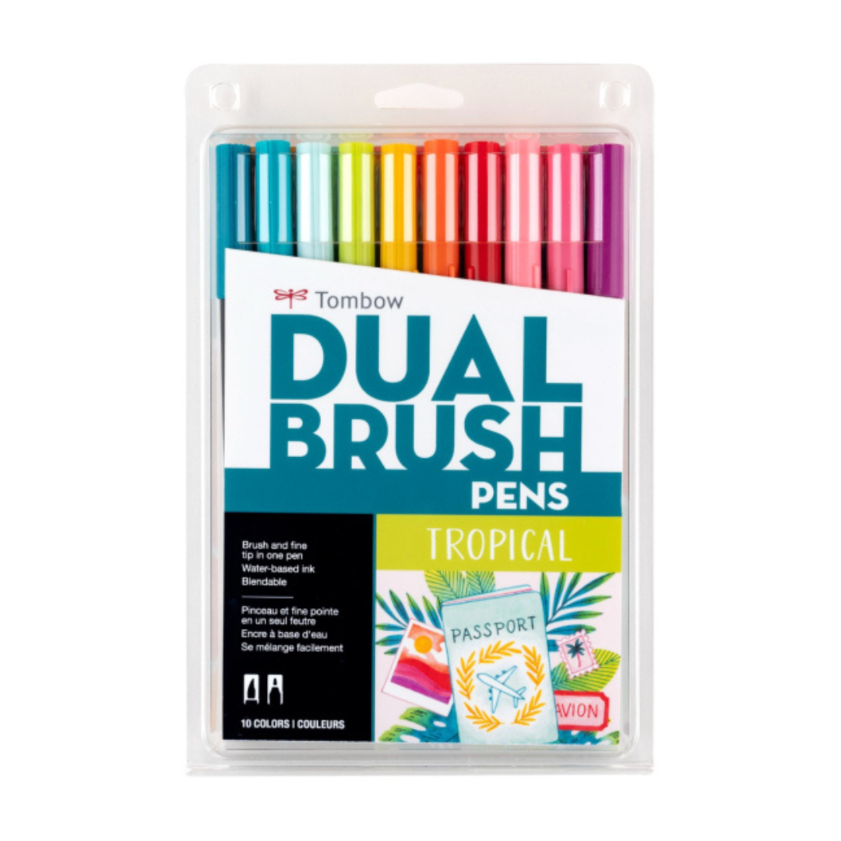 TOMBOW TOMBOW DUAL BRUSH MARKER PEN SET/10 TROPICAL