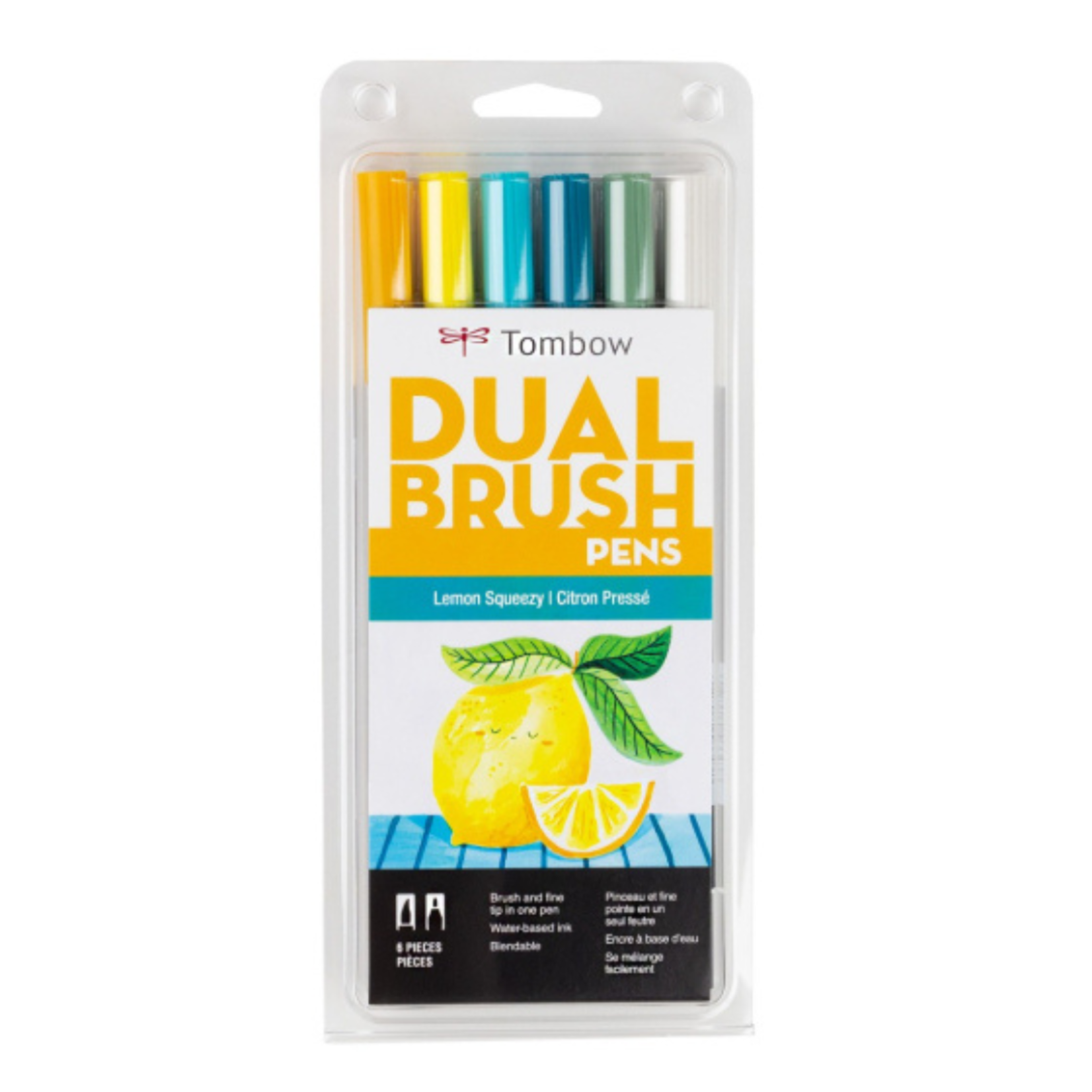 TOMBOW TOMBOW DUAL BRUSH MARKER PEN SET/6 LEMON SQUEEZY