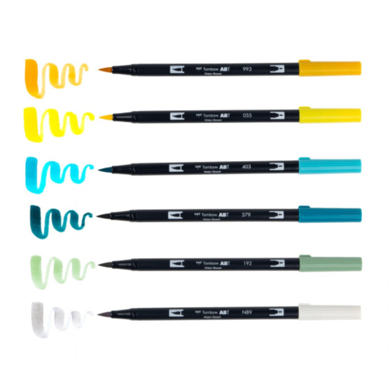 TOMBOW TOMBOW DUAL BRUSH MARKER PEN SET/6 LEMON SQUEEZY