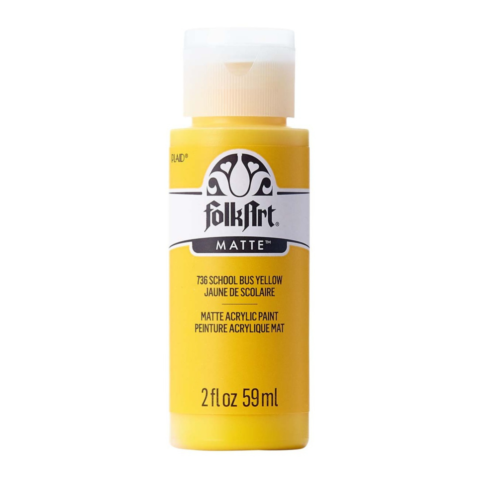 FOLKART MATTE ACRYLIC PAINT SCHOOL BUS YELLOW 736 2OZ