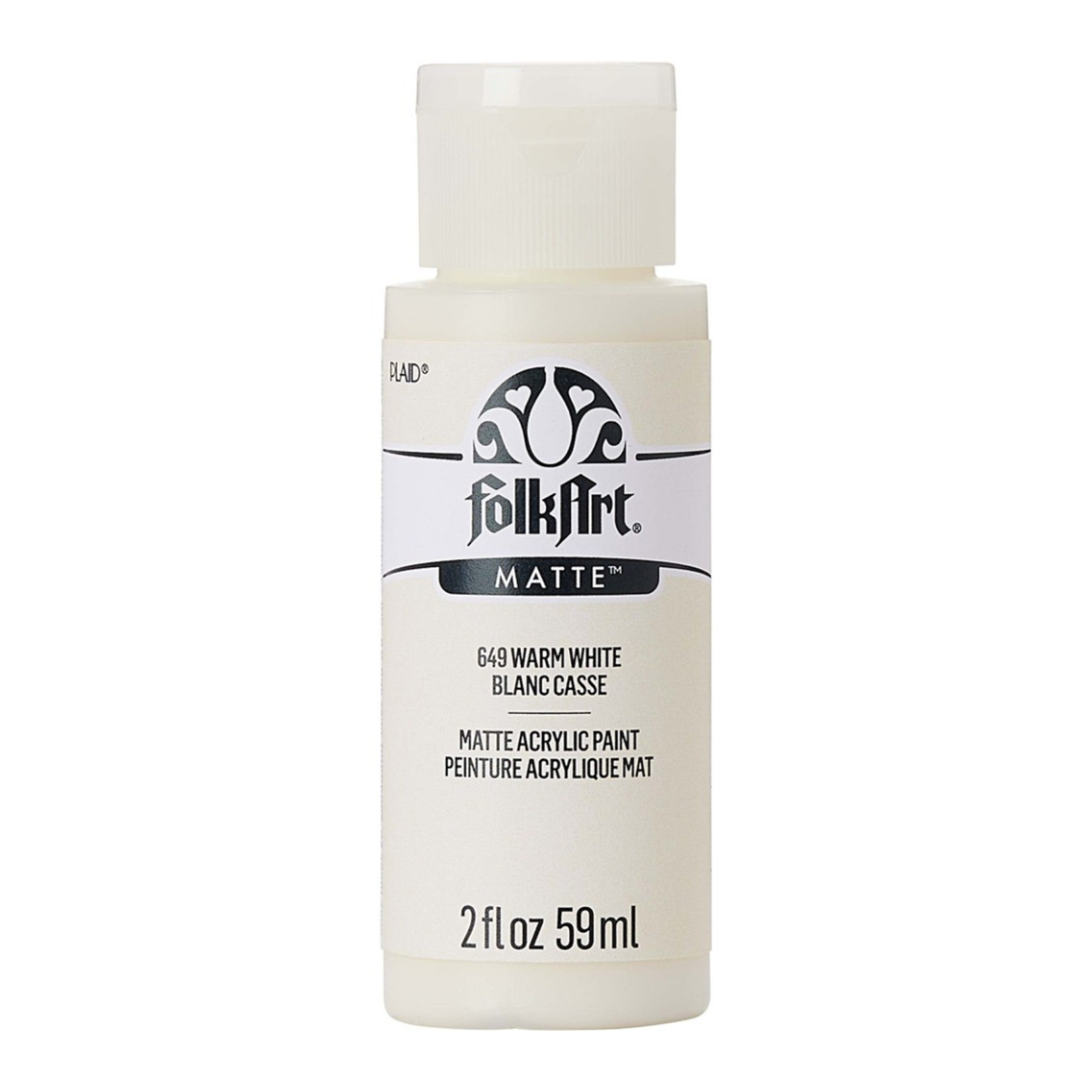 FOLKART MATTE ACRYLIC PAINT WARM WHITE 649 2OZ