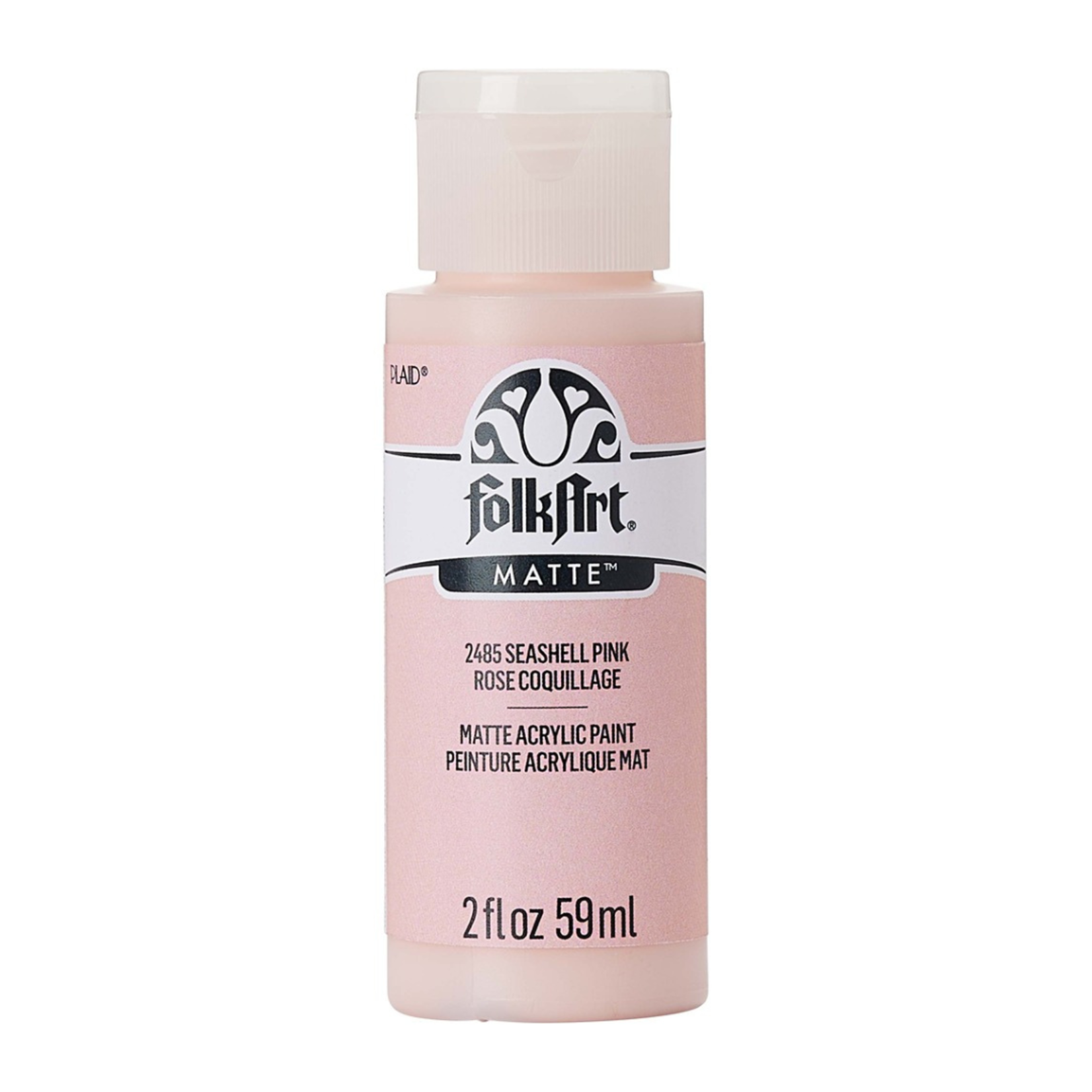 FOLKART MATTE ACRYLIC PAINT SEASHELL PINK 2485 2OZ