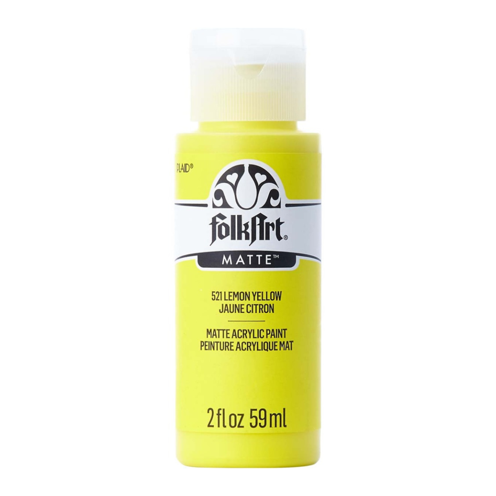 FOLKART MATTE ACRYLIC PAINT LEMON YELLOW 521 2OZ