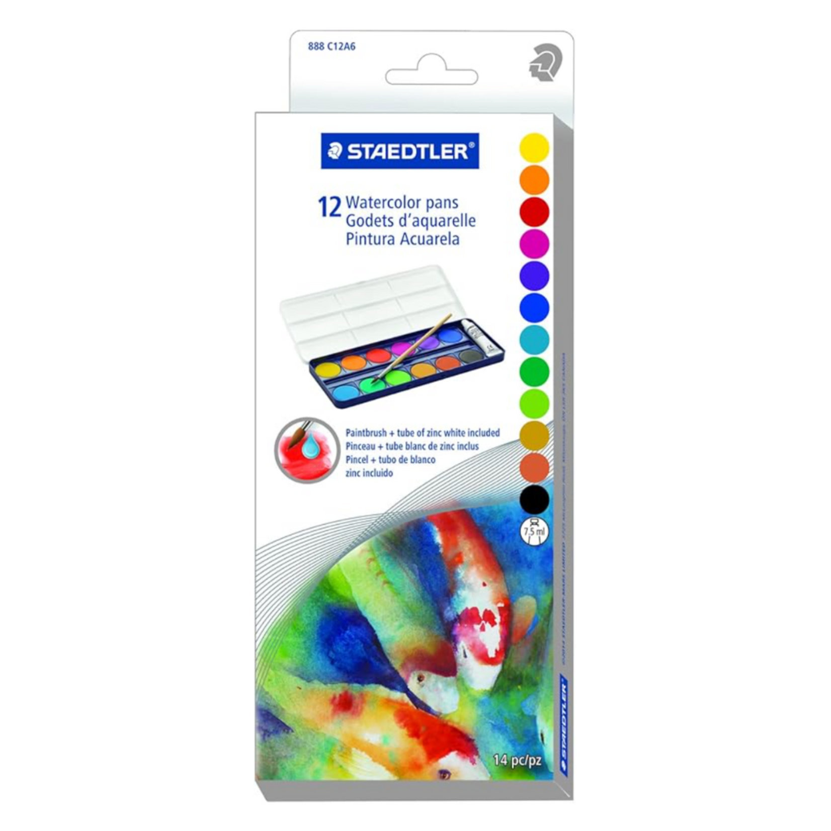 STAEDTLER WATERCOLOUR PAN 12/SET