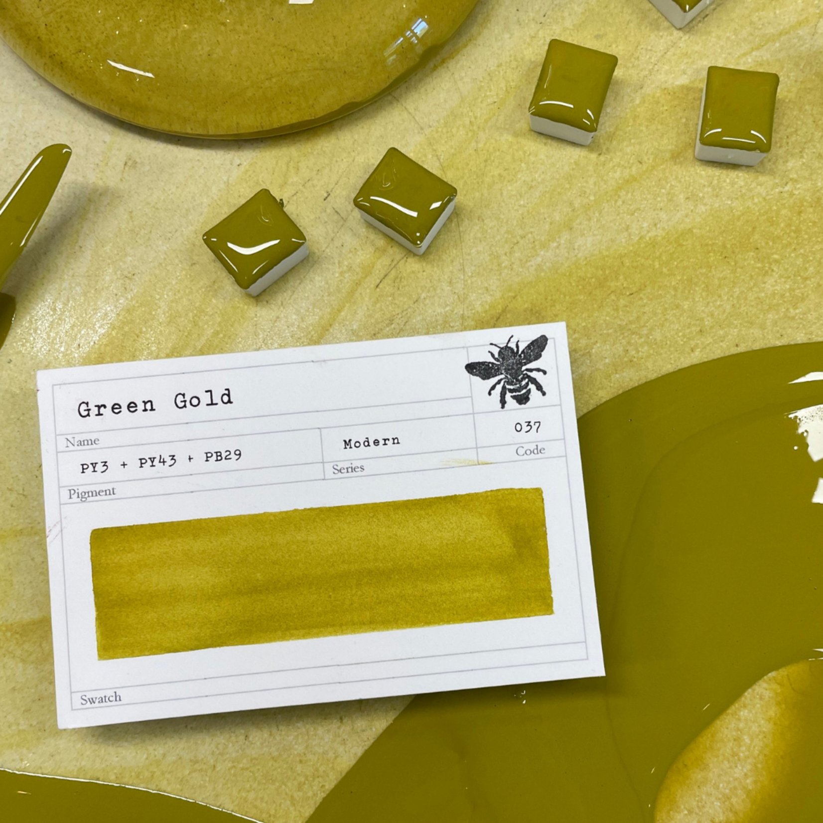 STONEGROUND STONEGROUND GOUACHE HALF PAN GREEN GOLD