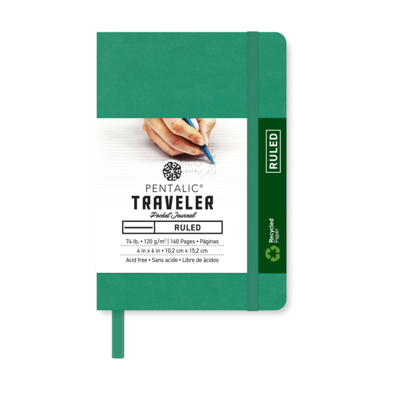 PENTALIC PENTALIC TRAVELER POCKET JOURNAL RULED 6X4 DEEP MINT