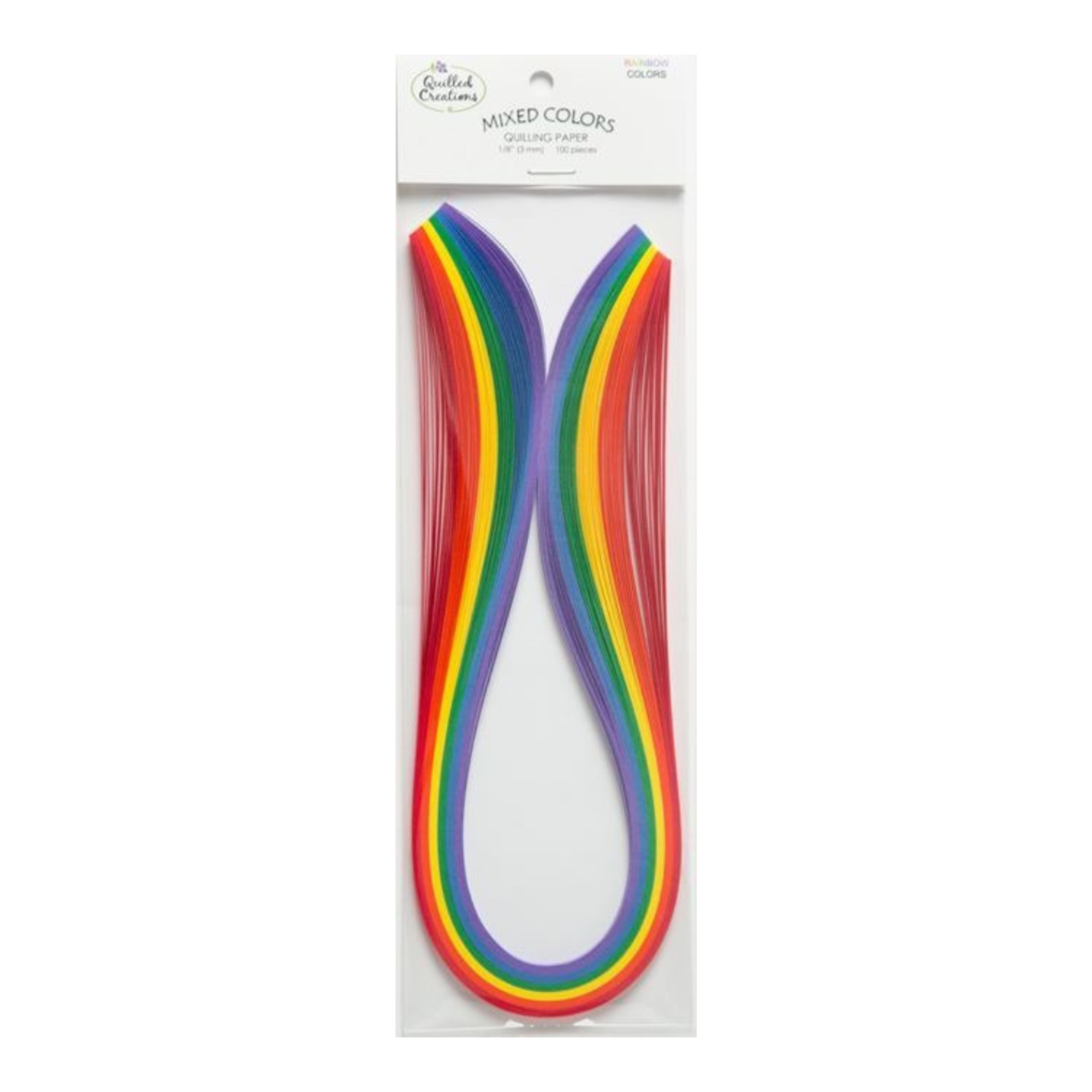 QUILLED CREATIONS MIXED PAPER PACK 1/8" RAINBOW COLOURS
