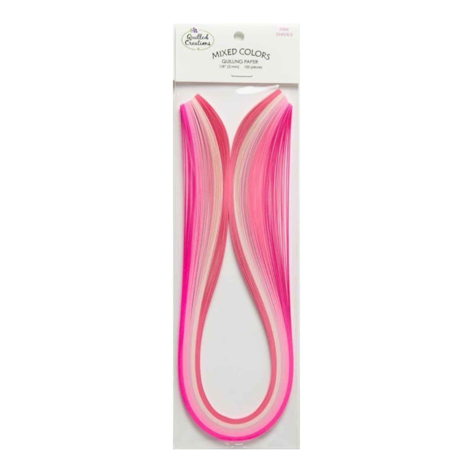 QUILLED CREATIONS MIXED PAPER PACK 1/8" PINK SHADES