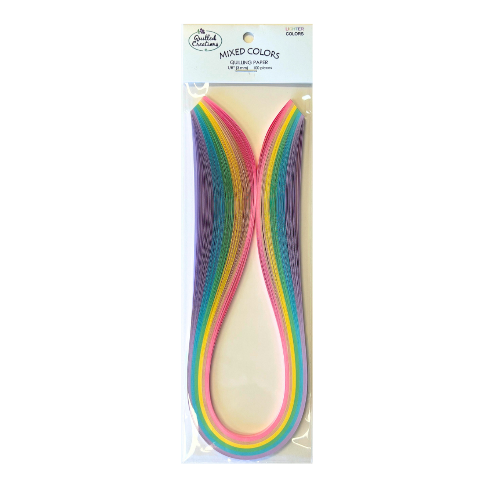 QUILLED CREATIONS MIXED PAPER PACK 1/8" LIGHTER COLOURS