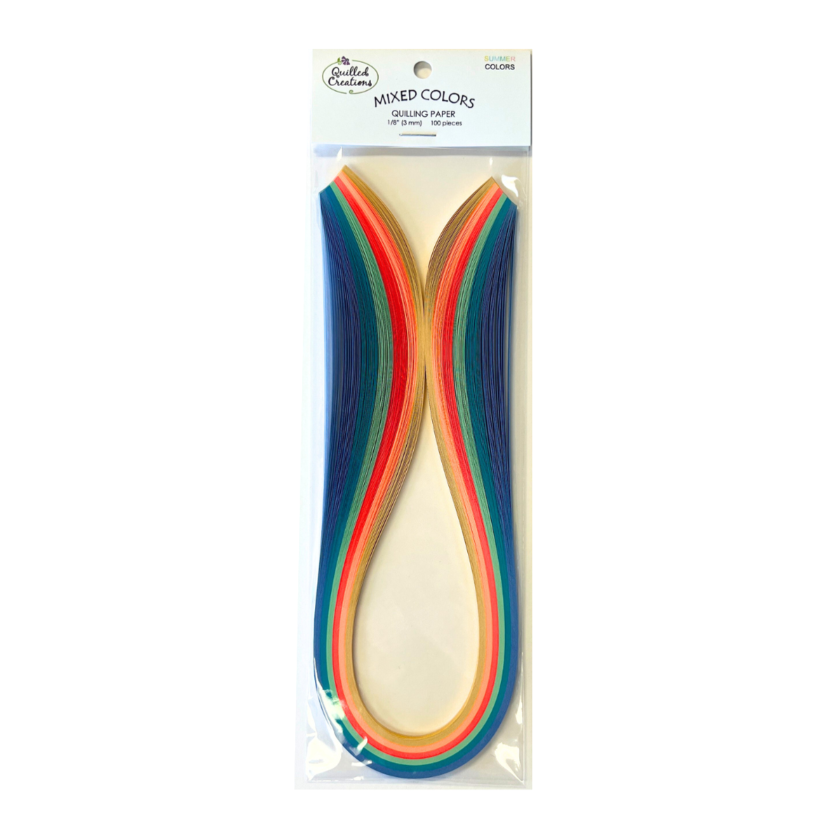 QUILLED CREATIONS MIXED PAPER PACK 1/8" SUMMER COLOURS