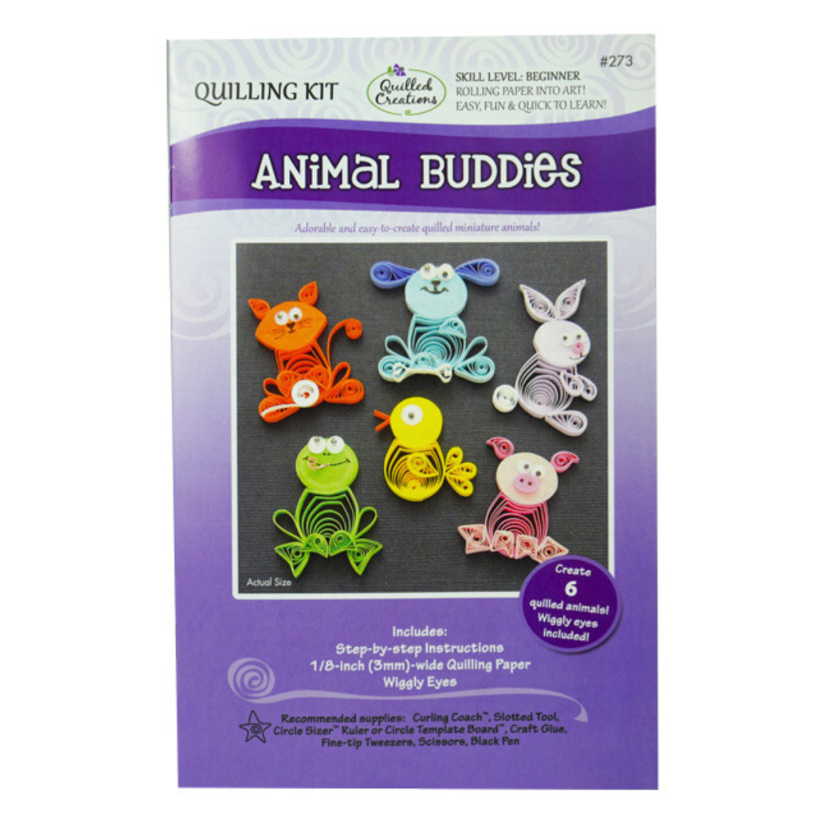 QUILLED CREATIONS QUILLING KIT ANIMAL BUDDIES