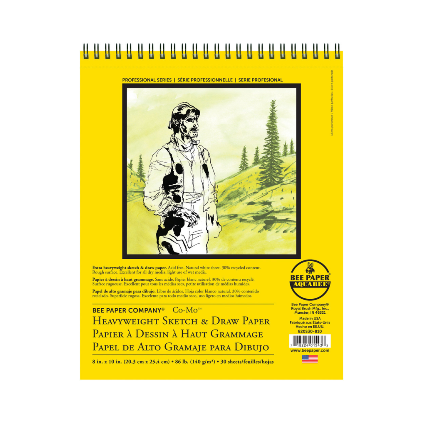 BEE PAPER BEE PAPER CO-MO HEAVYWEIGHT SKETCH BOOK 8X10 30/SHT