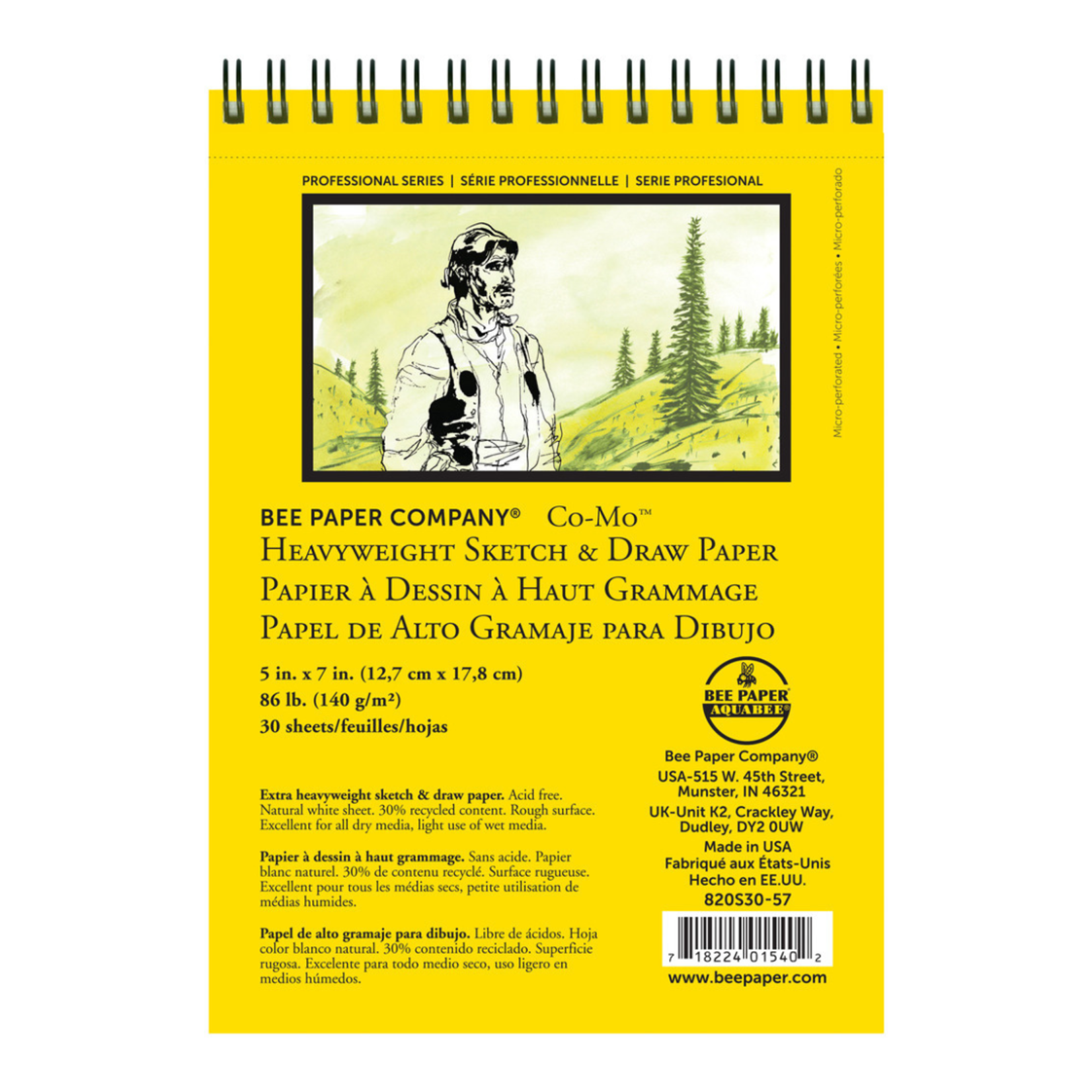 BEE PAPER CO-MO HEAVYWEIGHT SKETCH BOOK 5X7 30/SHEETS
