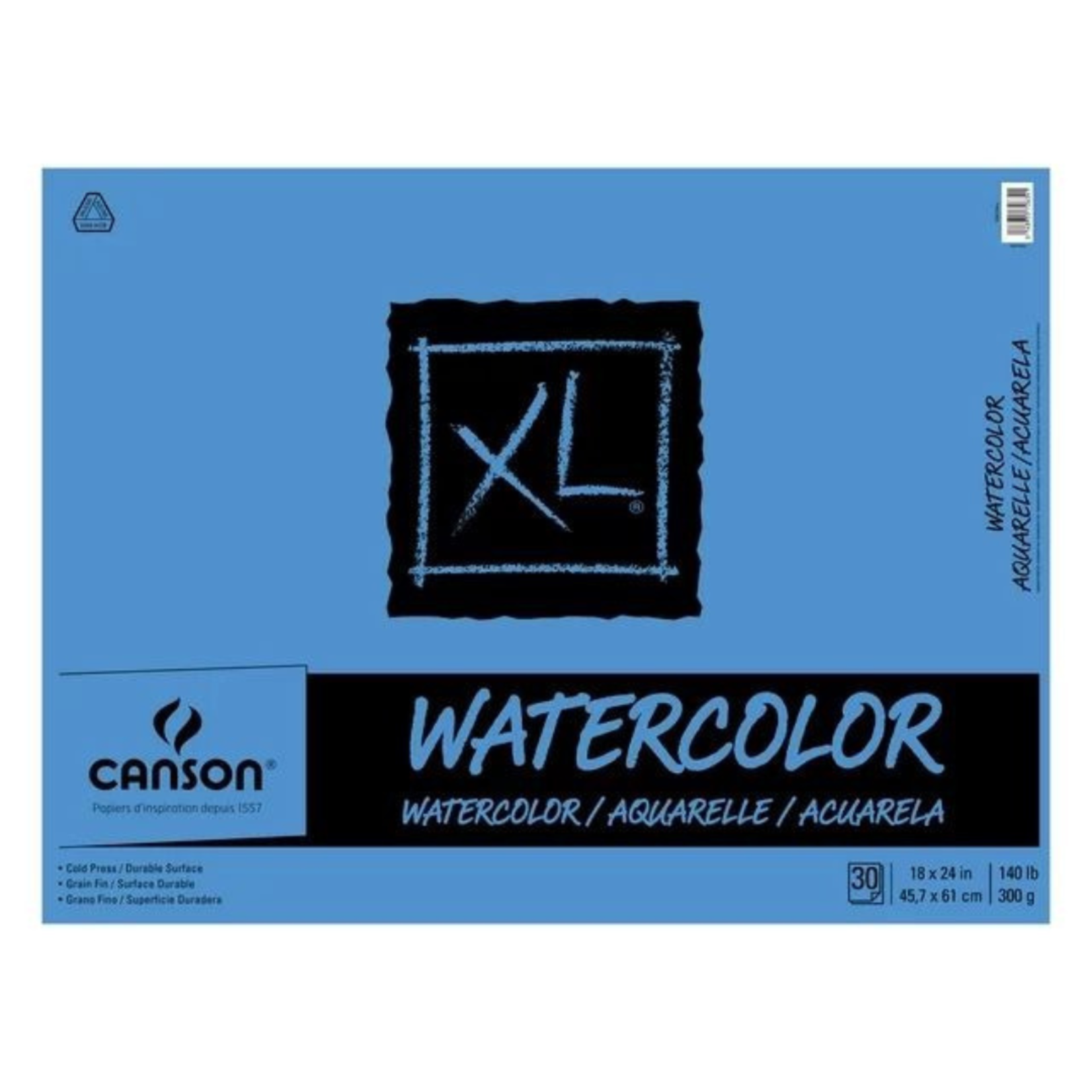CANSON CANSON XL WATERCOLOUR PAD 140LB 18x24 TAPE BOUND 30/SHT*