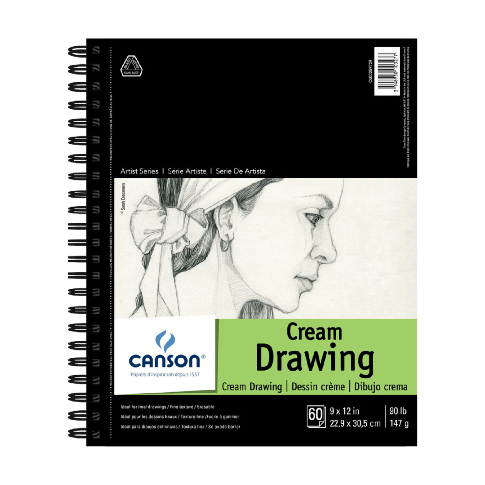 CANSON CANSON ARTIST SERIES CREAM DRAWING SKETCH BOOK 9X12