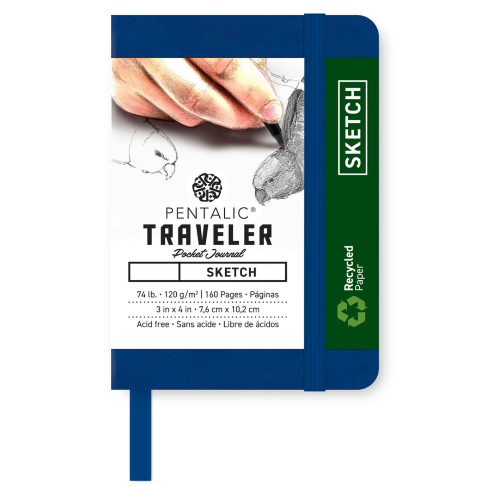 PENTALIC PENTALIC TRAVELER POCKET JOURNAL SKETCH 4X3 ROYAL BLUE
