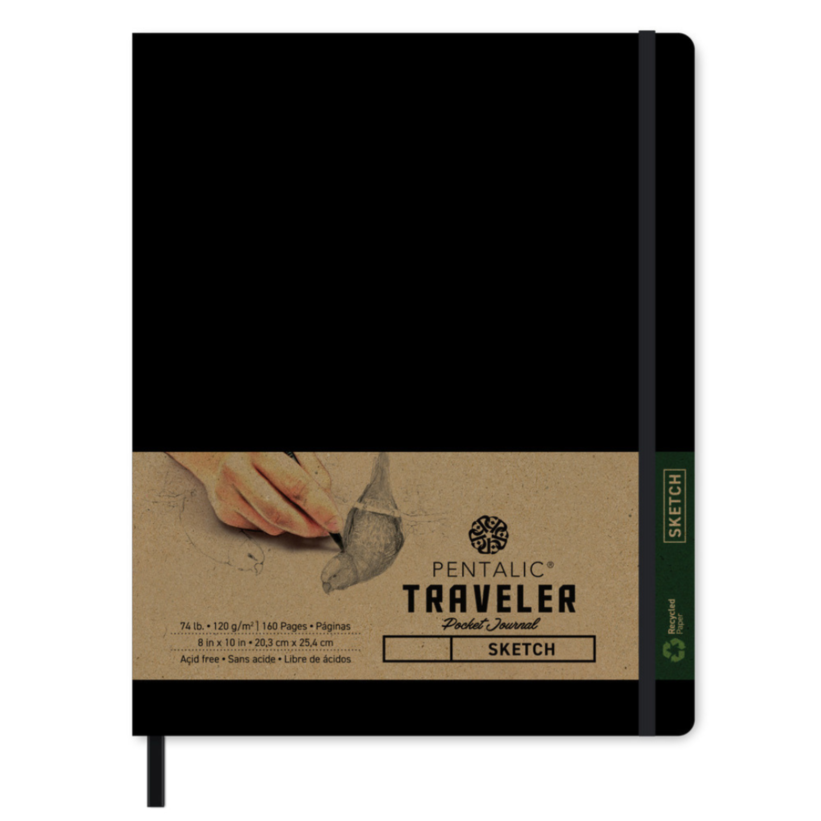 PENTALIC TRAVELER POCKET JOURNAL SKETCH 8X10 BLACK