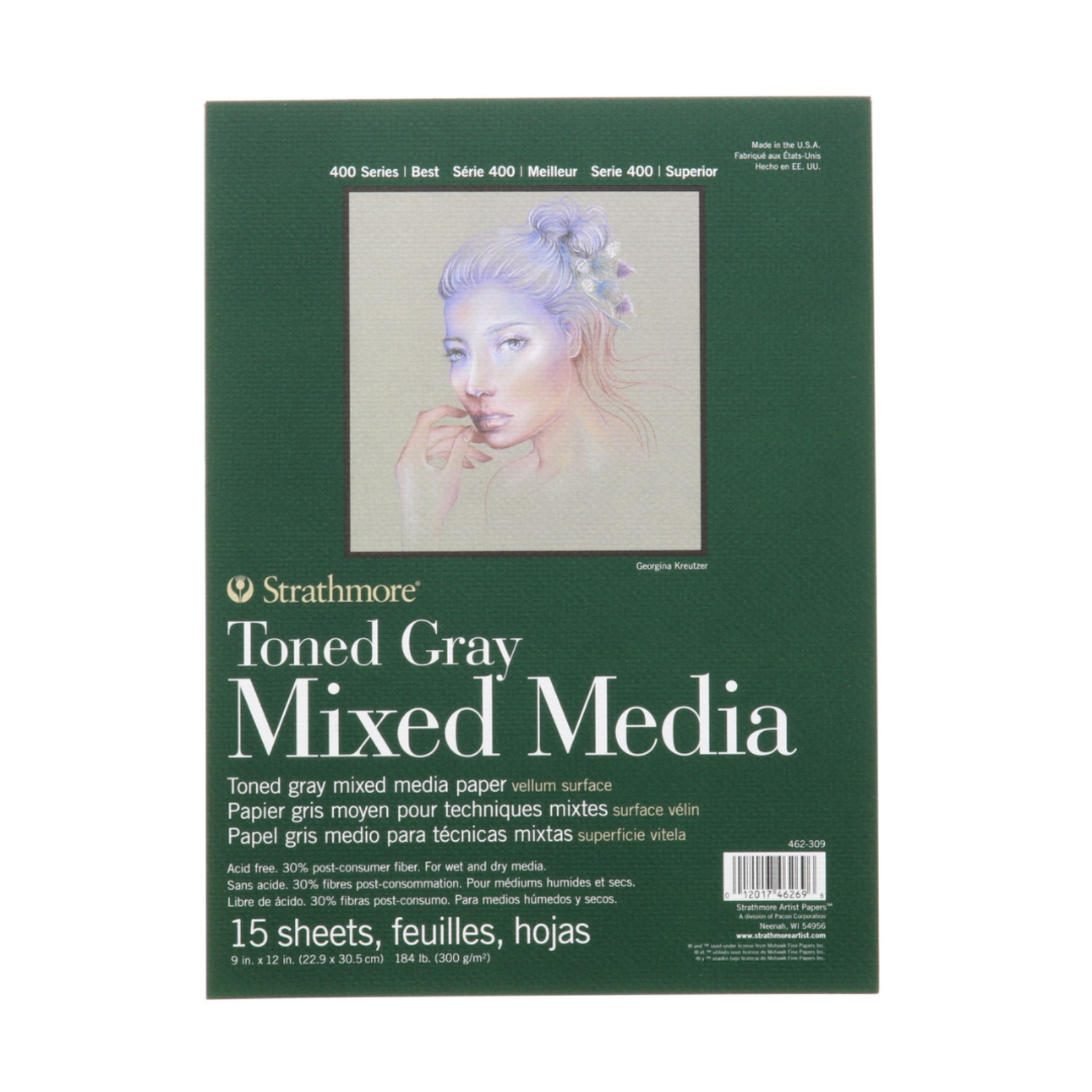STRATHMORE STRATHMORE MIXED MEDIA PAD 9X12 TONED GRAY