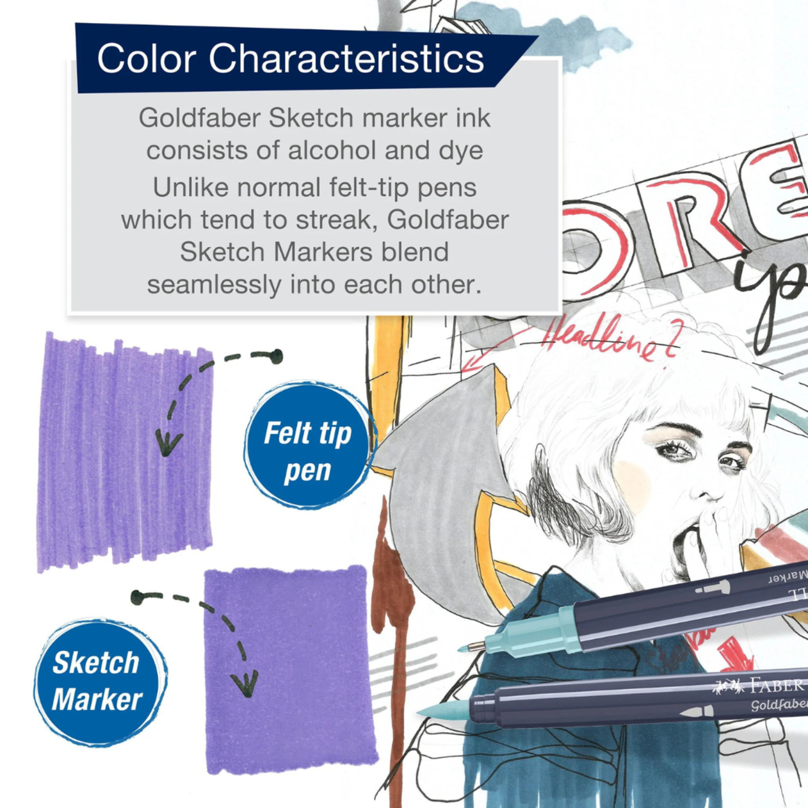 GOLDFABER DUAL SKETCH MARKER 6/SET MANGA