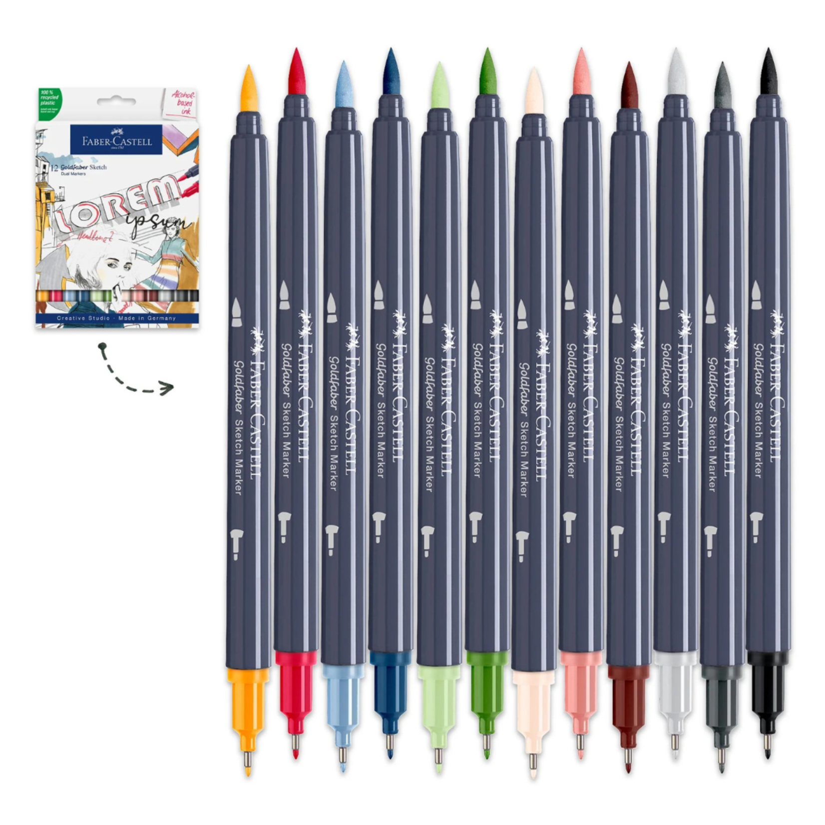 GOLDFABER DUAL SKETCH  MARKER 12/SET