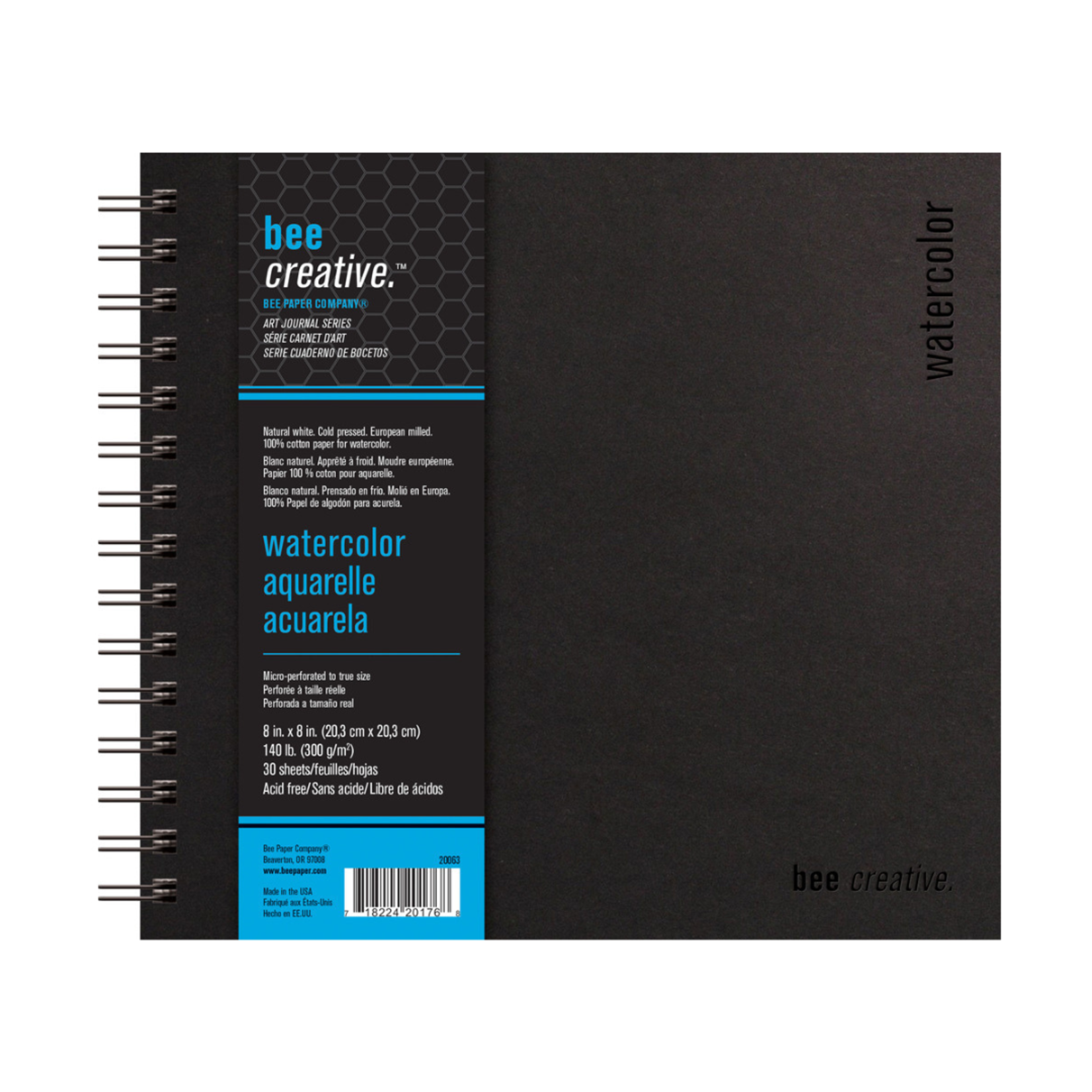 BEE PAPER BEE PAPER BEE CREATIVE WATERCOLOUR PAD 140LB 8X8 30/SHEET