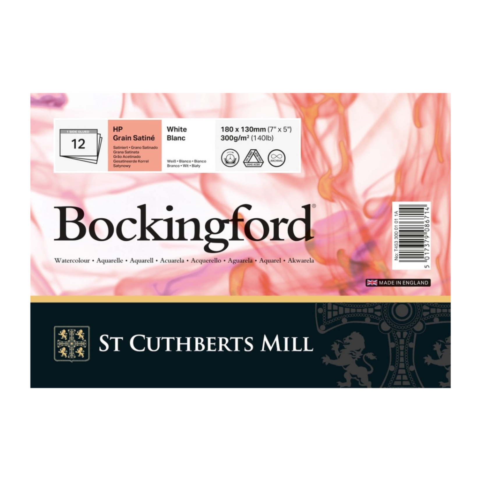 BOCKINGFORD BOCKINGFORD WATERCOLOUR PAD HOT PRESS 140LB 5X7 TAPE BOUND