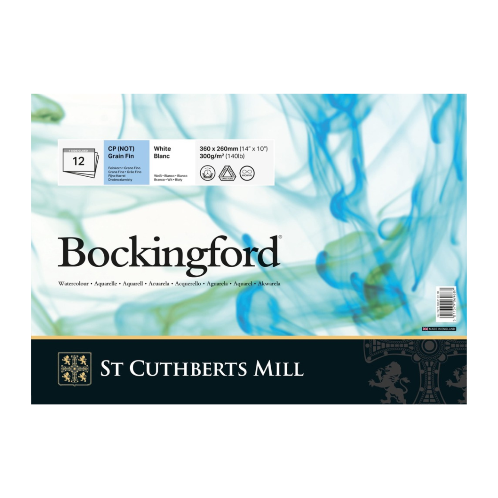 BOCKINGFORD WATERCOLOUR PAD COLD PRESS 140LB 10X14 TAPE BOUND