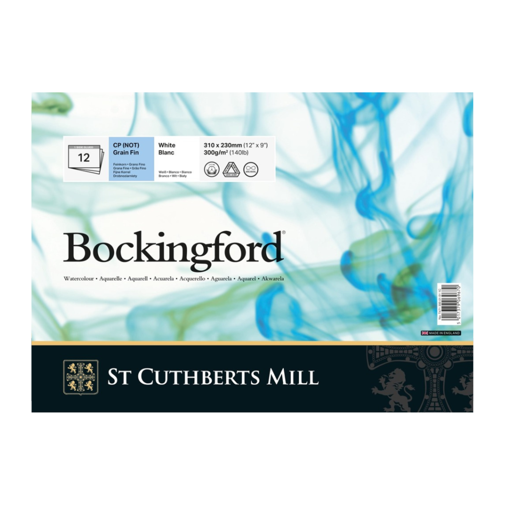 BOCKINGFORD BOCKINGFORD WATERCOLOUR PAD COLD PRESS 140LB 9X12 TAPE BOUND