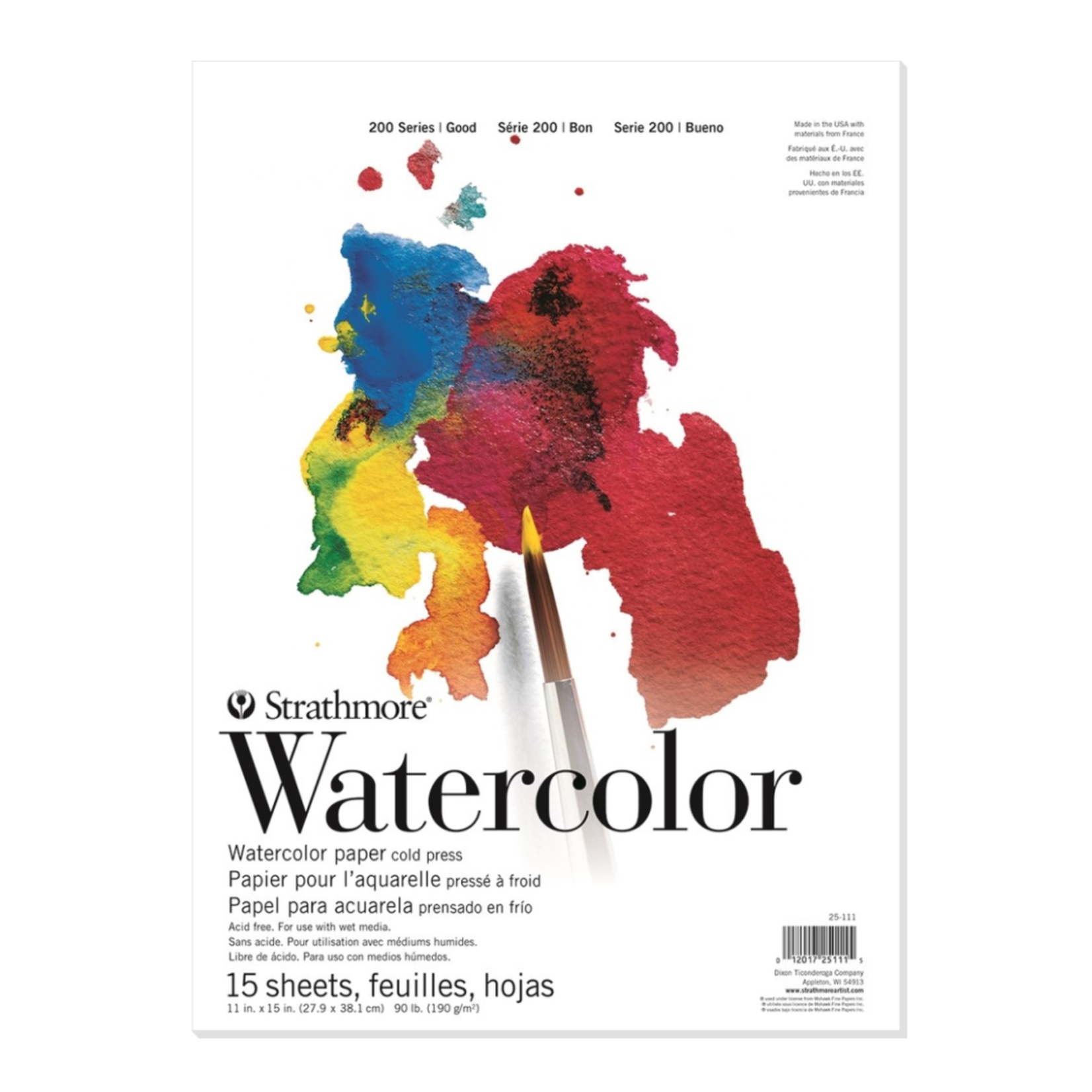 STRATHMORE 200 SERIES WATERCOLOUR PAD 11X15
