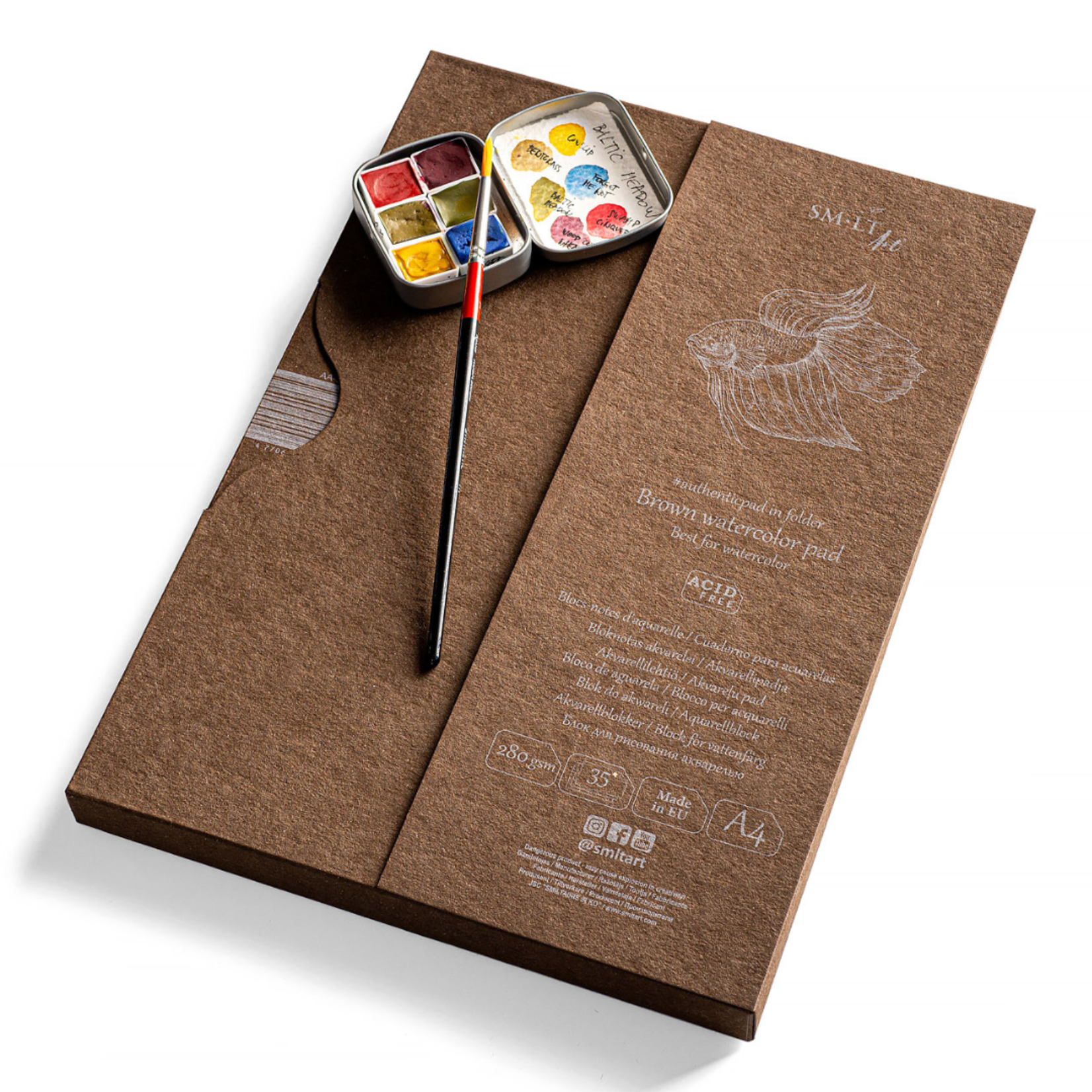 SM-LT ART FOLIO PAD A4 8.5X11.75 BROWN WATERCOLOUR